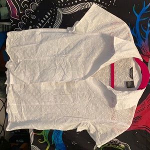 Floral lace button down